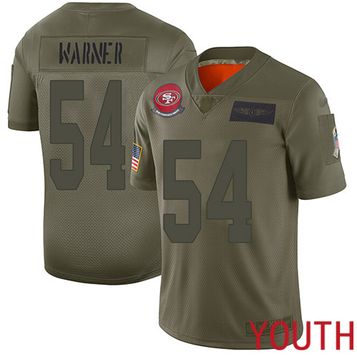 San Francisco 49ers Limited Camo Youth #54 Fred Warner Jersey NFL #54 2019 Salute to Service